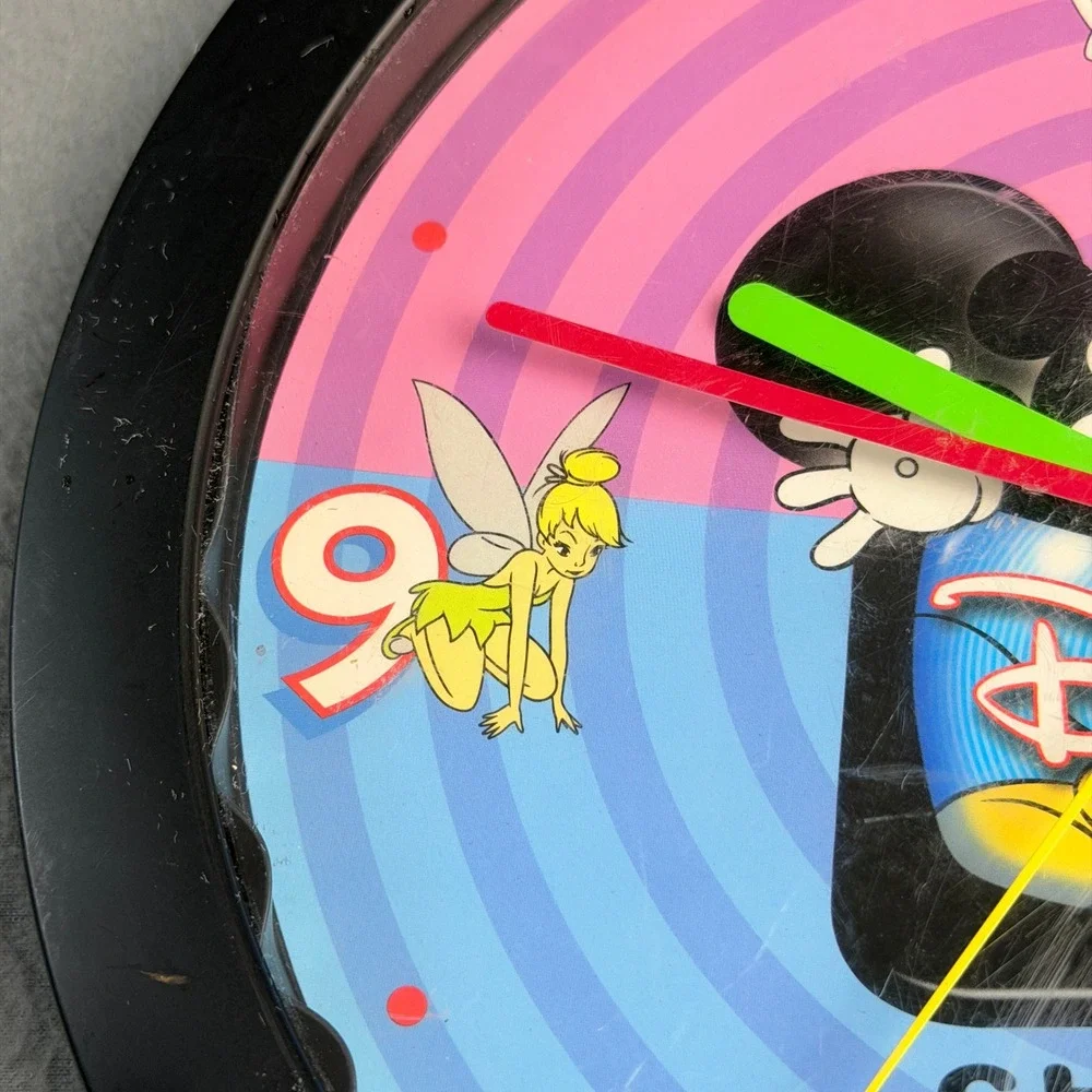 Disney Channel Vintage Wall Clock Mickey Mouse PB&J Otter Tinker Bell 10.5 Inch